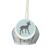 Cute deer fawn baby gender reveal chevron geometri cake pops (Front)