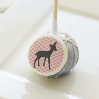 Cute deer fawn baby gender reveal chevron geometri cake pops