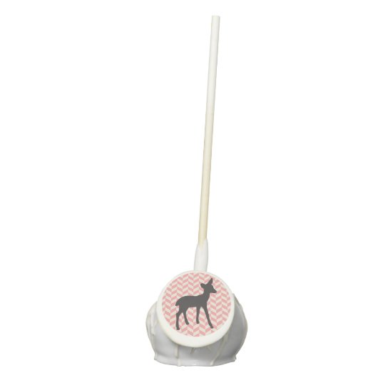 Cute deer fawn baby gender reveal chevron geometri cake pops (Front)