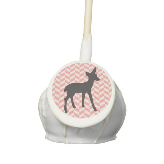 Cute deer fawn baby gender reveal chevron geometri cake pops (Front)