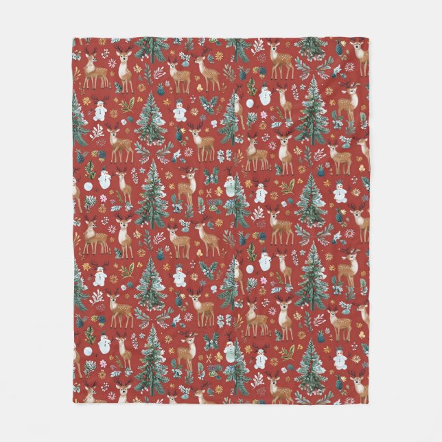 Cute deer fleece blanket (Front)