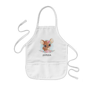 Cute Deer Floral Kids' Apron