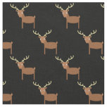 Cute Deer Kids Baby Nursery Black Fabric