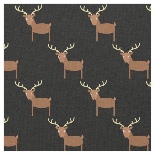 Cute Deer Kids Baby Nursery Black Fabric