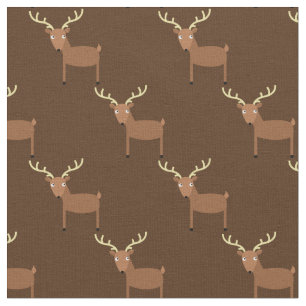 Cute Deer Kids Baby Nursery Brown Fabric