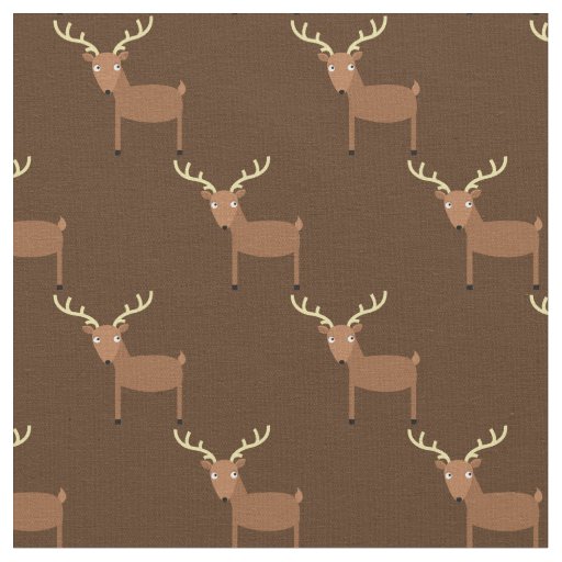 Cute Deer Kids Baby Nursery Brown Fabric