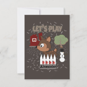 Cute Deer Let's Play-Play Date Invitation