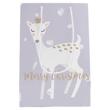 Cute Deer | Lilac | Christmas Gift Bag