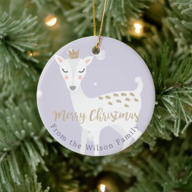 Cute Deer | Lilac | Personalized Christmas