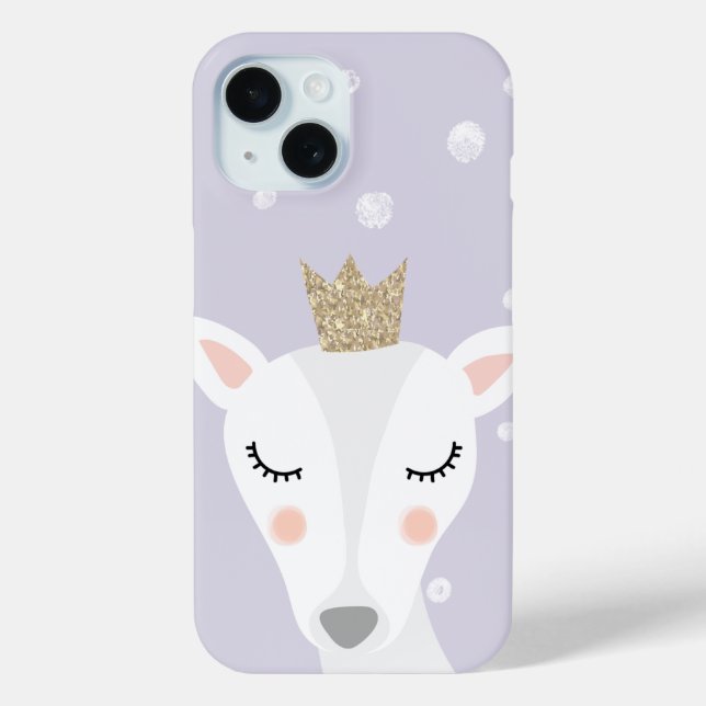 Cute Deer | Lilac | Winter Case-Mate iPhone Case (Back)