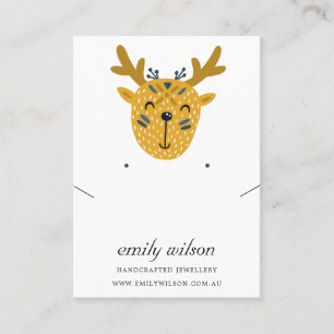 CUTE DEER LITTLE EXPLORER NECKLACE EARRING DISPLAY BUSINESS CARD