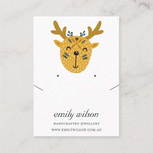 CUTE DEER LITTLE EXPLORER NECKLACE EARRING DISPLAY BUSINESS CARD