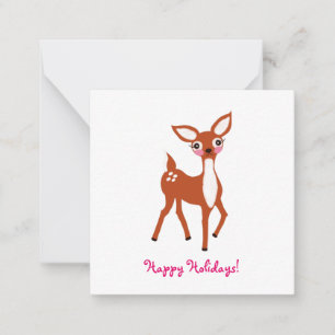Cute Deer Mini Christmas Note Card