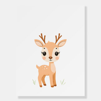 Cute Deer Nursery Wall Art  Animal Decor for Kids  Foam Board
