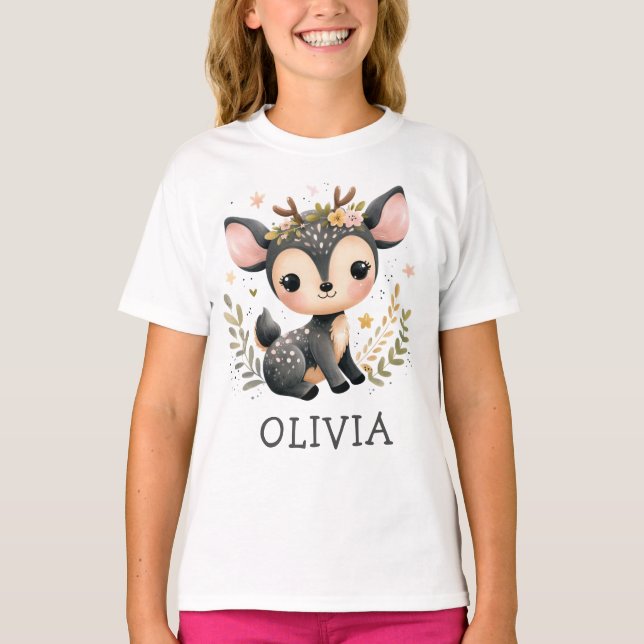Cute Deer Personalized T-Shirt (Front)