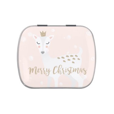 Cute Deer | Pink | Christmas Jelly Belly Candy Tin
