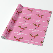 Cute Deer Pink Custom Name Gift Christmas