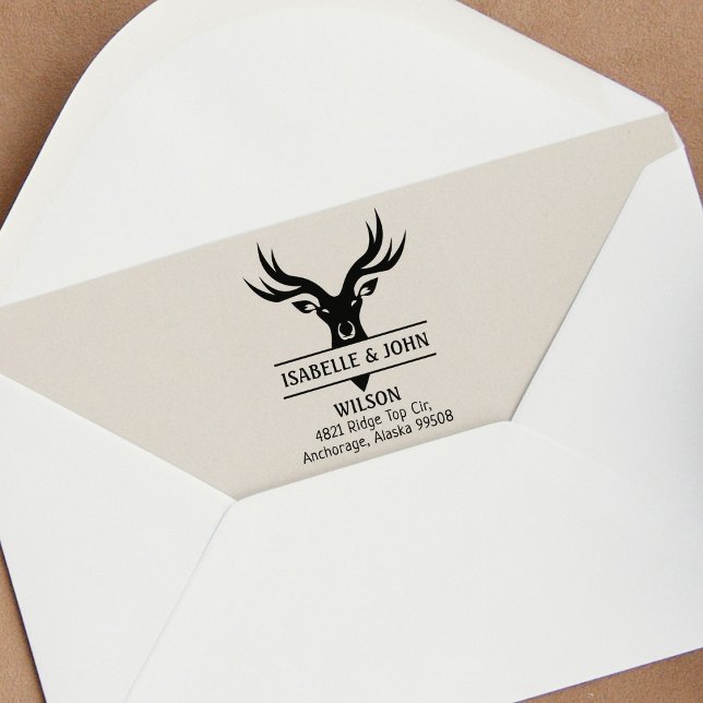 Cute Deer Return Address Family   Rubber Stamp (Creator Uploaded)