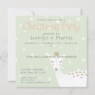 Cute Deer | Sage Green Christmas Party