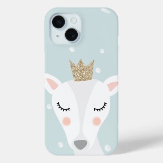 Cute Deer | Soft Blue | Winter
