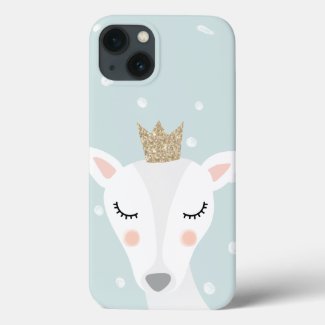 Cute Deer | Soft Blue | Winter