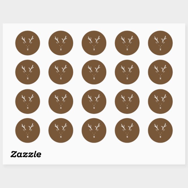 Cute deer stickers. classic round sticker (Sheet)