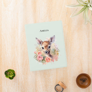 Cute Deer Surrounded By Roses Mini Binder