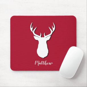 Cute Deer Trophy Pattern Festive Mouse Pad