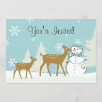 Winter trees and deer thank you card Deer winter theme thank you card Deer thank you card Winter thank you card