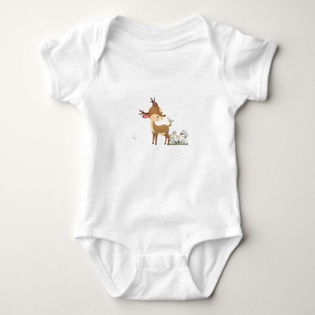cute deers baby Lovers Baby Bodysuit (Front)