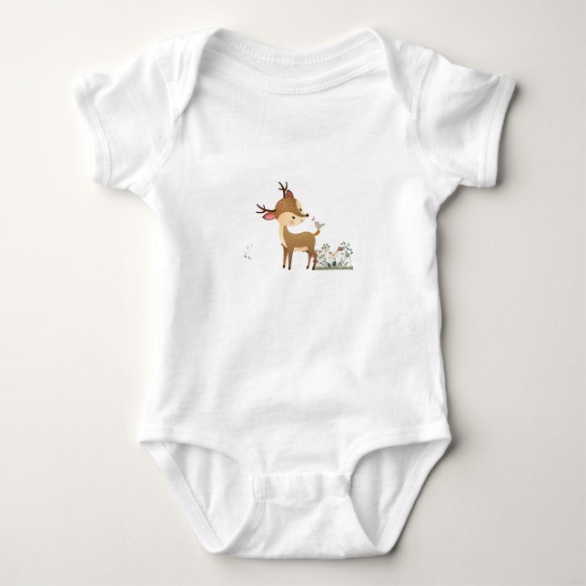 cute deers baby Lovers Bodysuit (Front)