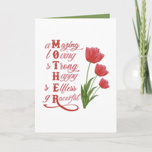 Cute definition Mother word art customizable Holiday Card
