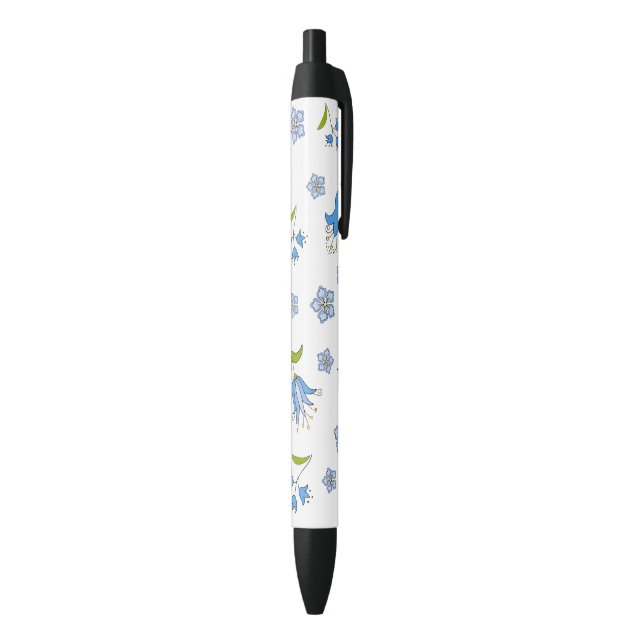 Cute Delicate blue flowers pattern Pen (Bottom (Vertical))