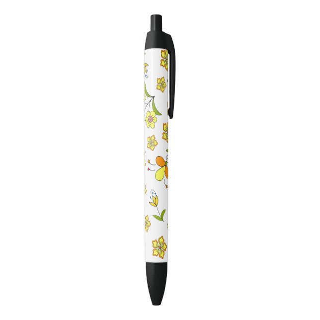 Cute Delicate yellow flowers pattern Pen (Bottom (Vertical))