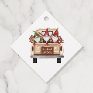 Cute Delivery Truck Gnomes Gingerbread Houses Gift Favor Tags