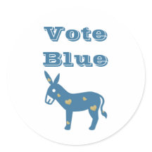 Cute Democratic Donkey & Hearts VOTE BLUE