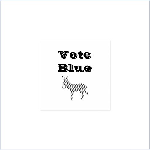 Cute Democratic Donkey  Hearts VOTE BLUE  Rubber Stamp
