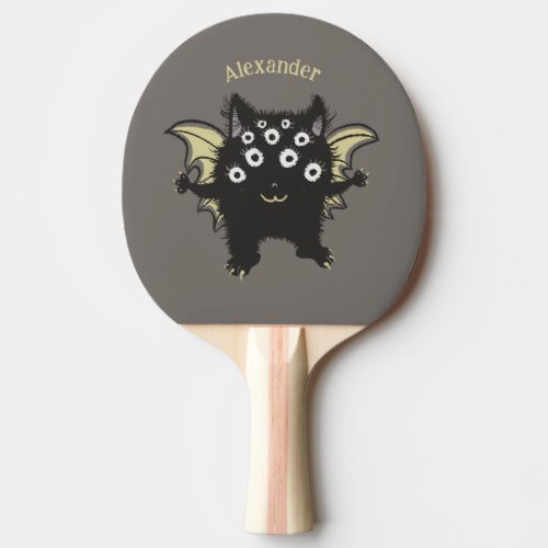 Cute Demon Character - Kawaii Creature Kids Name Ping Pong Paddle