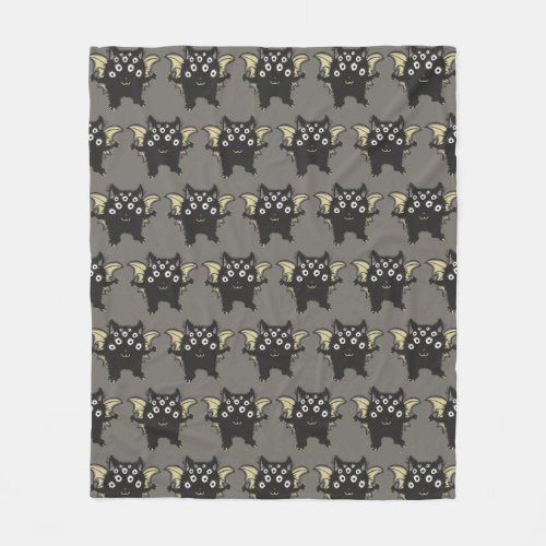 Cute Demon Character - Kawaii Monster Kids Fleece Blanket