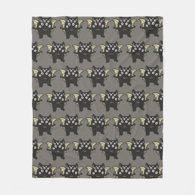 Cute Demon Character - Kawaii Monster Kids Fleece Blanket (Front)