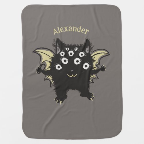 Cute Demon Character - Kawaii Monster Kids Name Baby Blanket