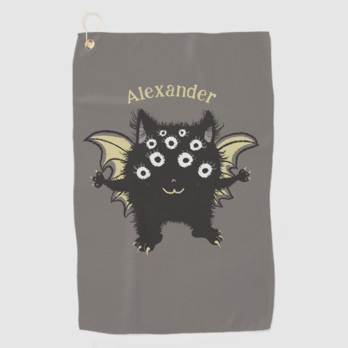 Cute Demon Character - Kawaii Monster Kids Name Golf Towel