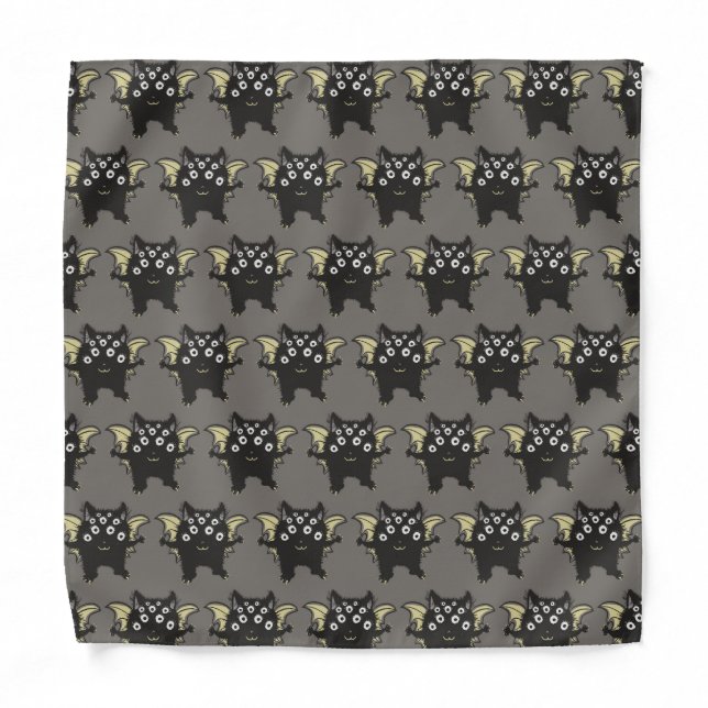 Cute Demon Character - Many Eyes Kawaii Monster Bandana (Front)