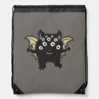 Cute Demon Character - Many Eyes Kawaii Monster Drawstring Bag