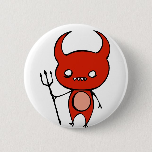 Cute Demon Pinback Button (Front)