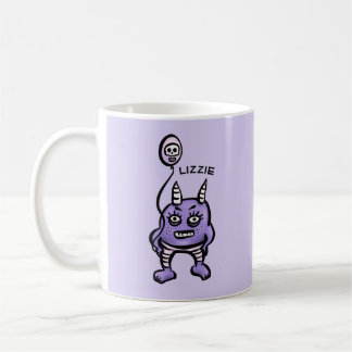 Cute Demon Purple Cartoon Horror Character Name Coffee Mug