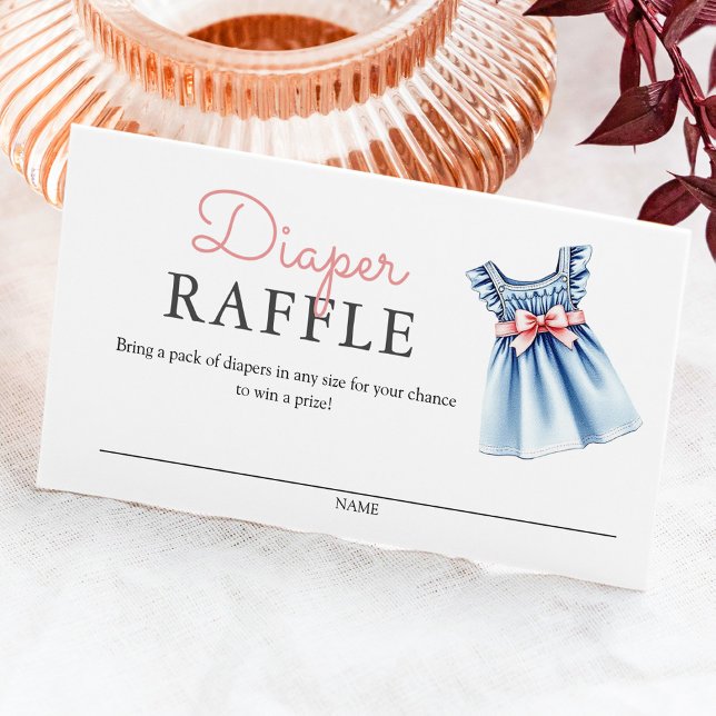 Cute Denim Blue Jean Diaper Raffle Enclosure Card (Creator Uploaded)