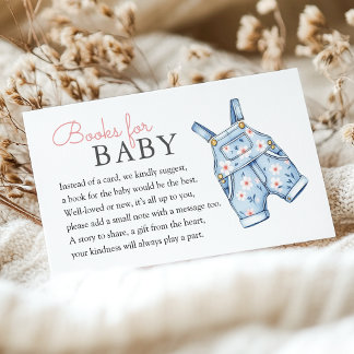 Cute Denim Blue Jean Girl Books For Baby Enclosure Card