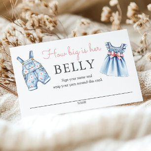 Cute Denim Blue Jean How big is her belly Card