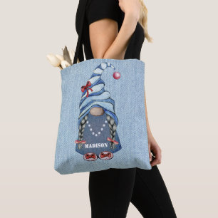 Cute Denim Girl Tote Bag